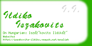 ildiko iszakovits business card